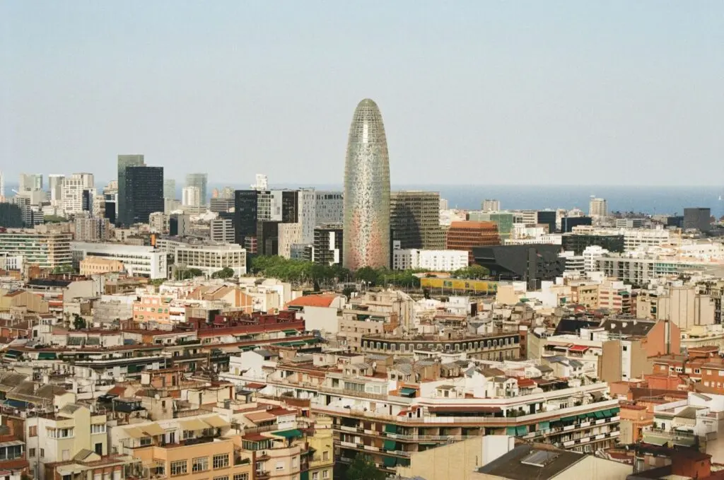 Aerial view of Barcelona, Spain; individuals with Spanish descent can apply for Spanish citizenship by ancestry.