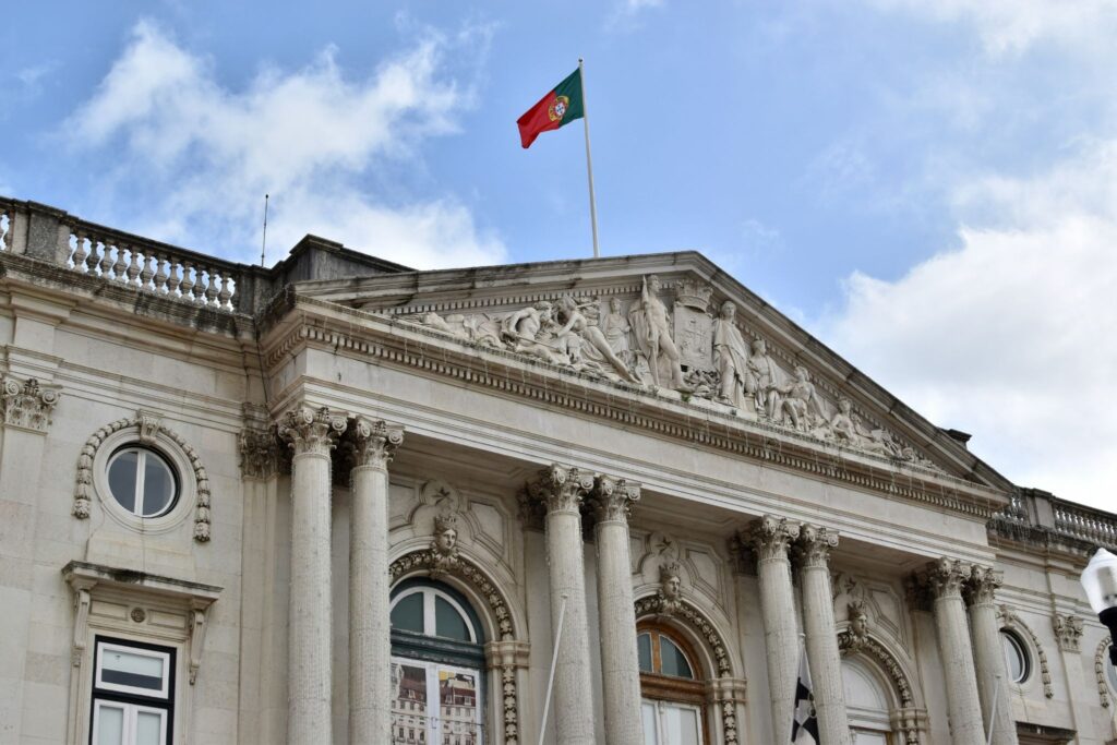 A government building in Lisbon, Portugal; Portuguese citizenship law reform is in limbo following a call for preventive Parliamentary review.