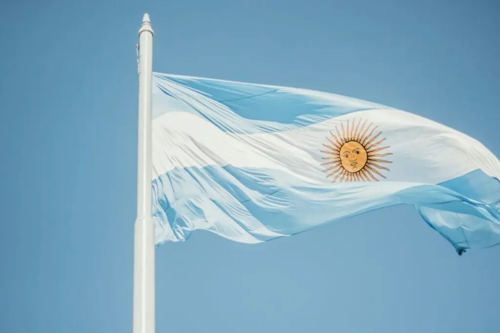 The flag of Argentina, representing Argentina’s Spanish diaspora communities amidst the end of Spain's Democratic Memory Law.